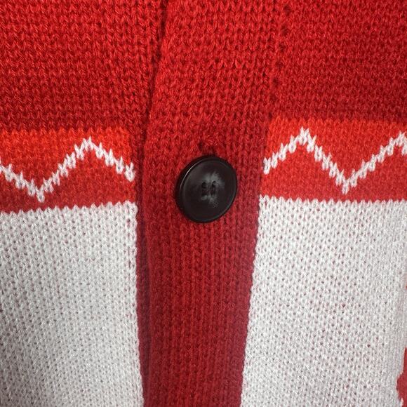 COOFANDY Men’s XL Red Reindeer Christmas Cardigan Sweater Shawl Collar Fair Isle - Picture 10 of 11